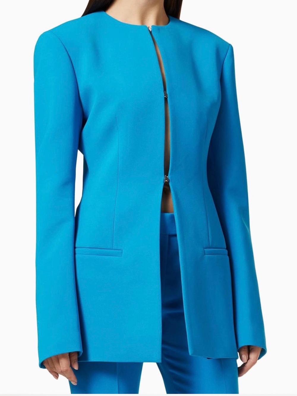 Nollie Vibrant Turquoise Open-Front Blazer